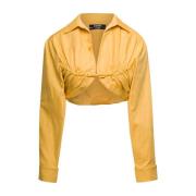 Gele Geknipte Overhemd met Spreidkraag Jacquemus , Yellow , Dames