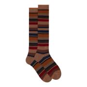 Gestreepte katoenen lange sokken voor heren Gallo , Multicolor , Heren