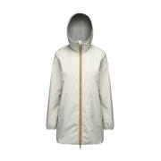 Slim-fit Waterdichte Parka Jas K-Way , Beige , Dames