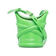 Luxe Groene Curve Bucket Tas Alexander McQueen , Green , Dames