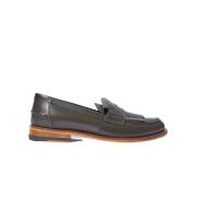 Fringed Penny Loafer in Grijs Scarosso , Gray , Dames