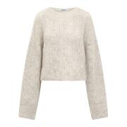 Cropped Crewneck Trui Ambush , White , Dames