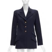 Pre-owned Wool outerwear Chanel Vintage , Blue , Dames