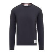 Wollen LS Tee met 4-Bar Design Thom Browne , Blue , Heren