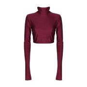 Kristal Bordeaux Lange Mouw Top Andamane , Red , Dames