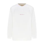 Wit Logo Print Sweatshirt Marni , White , Dames