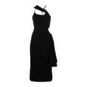 Zwarte asymmetrische jurk met gedrapeerd detail Jacquemus , Black , Da...