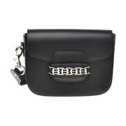 Black leather shoulder bag Baldinini , Black , Dames