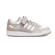 Grijze Leren Sneakers met Geperforeerde Neus Adidas Originals , Multic...