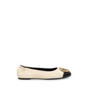 Claire Cap Toe Ballerina Tory Burch , White , Dames