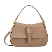 Flow Mini Tas met Booggesp Furla , Beige , Dames