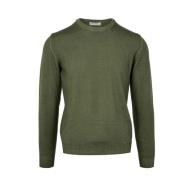 Groene Merinowollen Crew-Neck Sweater Roy Roger's , Green , Heren