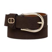 Suède Riem met Gesp en Speld Twinset , Brown , Dames