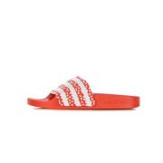 Cloud White Vivid Red Slippers voor Dames Adidas , Orange , Dames