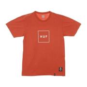 Essentials Box Logo T-Shirt HUF , Red , Heren