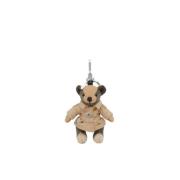 Check Trench Teddybeer Sleutelhanger Burberry , Beige , Dames