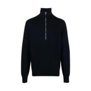 Navy Blauwe Coltrui met Ritssluiting Tom Ford , Blue , Heren