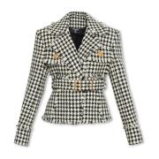 Tweed blazer met inkeping revers Balmain , Beige , Dames