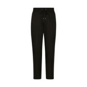 Zwarte lichtgewicht nylon joggingbroek Dolce & Gabbana , Black , Heren