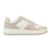 Leren Basket Sneakers voor Mannen Tommy Jeans , Beige , Heren