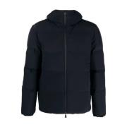 Stijlvolle Blauw-Zwarte Winterjas met Capuchon Herno , Blue , Heren