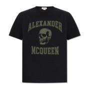 T-shirt met logo Alexander McQueen , Black , Heren
