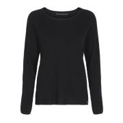 Luxe Cashmere Sweater 50068 Btfcph , Black , Dames