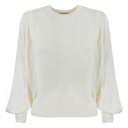 Satin Effect Sweaters Twinset , White , Dames