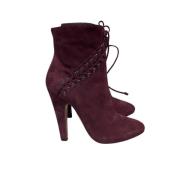 Pre-owned Suede boots Alaïa Pre-owned , Red , Dames