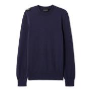 Crew Neck Gebreid in Ink Navy Ma.strum , Blue , Heren