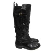 Pre-owned Leather boots Saint Laurent Vintage , Black , Dames