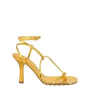 Leather heels Bottega Veneta , Yellow , Dames