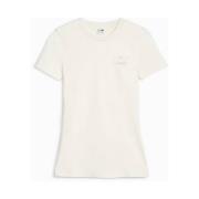 Geribbelde Slim Fit T-shirt voor vrouwen Puma , White , Dames