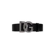 Leren Riem met logo Dolce & Gabbana , Black , Heren