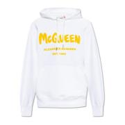 Bedrukte hoodie Alexander McQueen , White , Heren