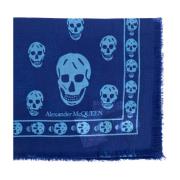 Sjaal met schedel motief Alexander McQueen , Blue , Dames