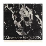Wollen sjaal met logo Alexander McQueen , Black , Dames