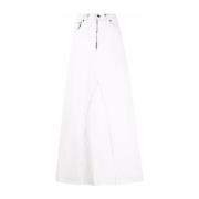 Maxi Denim Rok Maison Margiela , White , Dames