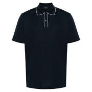 Logo Polo Shirt Brioni , Blue , Heren