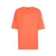 Donkeroranje Oversized Katoenen T-Shirt Balmain , Orange , Heren