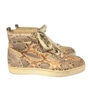 Pre-owned Leather sneakers Christian Louboutin Pre-owned , Beige , Dam...