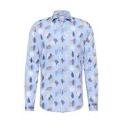 Navy All-Over Print Casual Shirt Blue Industry , Blue , Heren