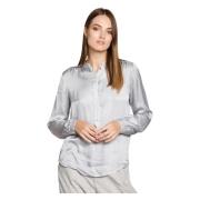 Margherita Shirt - Viscose Mandarin Kraag Mason's , Gray , Dames