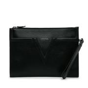 Pre-owned Leather handbags Versace Pre-owned , Black , Dames