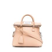 Blush Roze Leren Tote Tas met Charme Detail Maison Margiela , Beige , ...