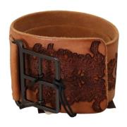 Bruin Leren Dubbele Gesp Riem Ermanno Scervino , Brown , Unisex