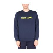 Sweatshirt met logo -print Saint James , Blue , Heren