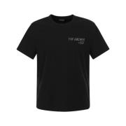 T-shirt met ronde hals en logo Fay , Black , Heren