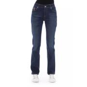 Trendy Blauwe Katoenen Jeans Broek Baldinini , Blue , Dames