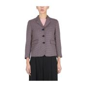 Houndstooth Single-Breasted Blazer Aspesi , Black , Dames